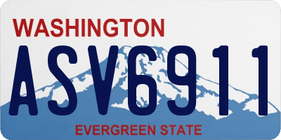 WA license plate ASV6911