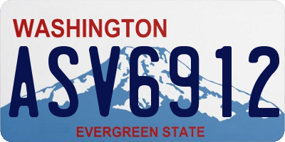 WA license plate ASV6912