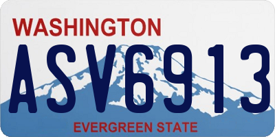 WA license plate ASV6913