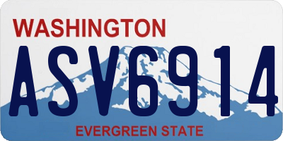 WA license plate ASV6914