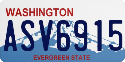 WA license plate ASV6915