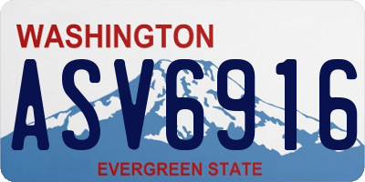 WA license plate ASV6916