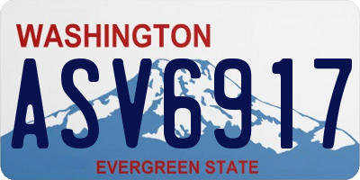 WA license plate ASV6917