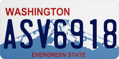 WA license plate ASV6918