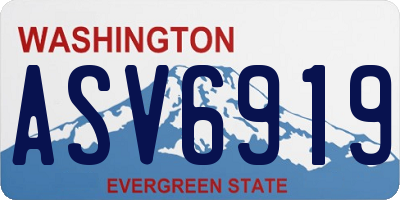 WA license plate ASV6919