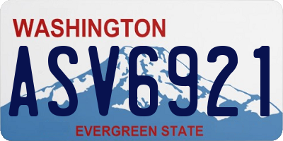 WA license plate ASV6921