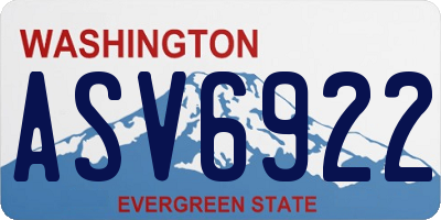WA license plate ASV6922