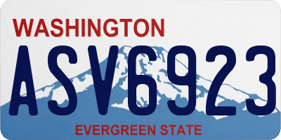WA license plate ASV6923