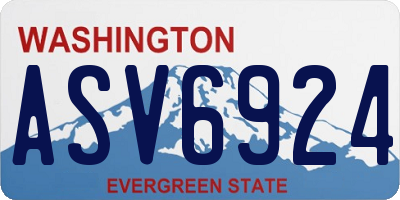 WA license plate ASV6924