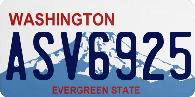 WA license plate ASV6925
