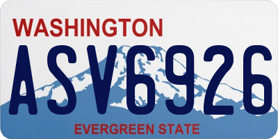 WA license plate ASV6926