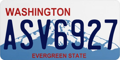 WA license plate ASV6927