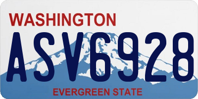 WA license plate ASV6928