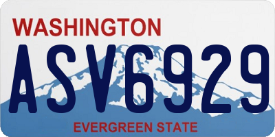 WA license plate ASV6929