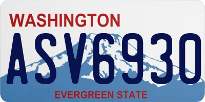 WA license plate ASV6930