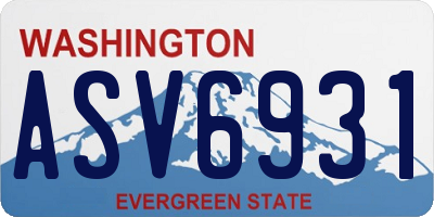 WA license plate ASV6931
