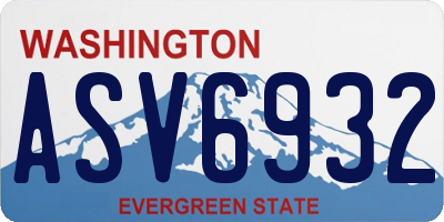 WA license plate ASV6932