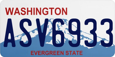 WA license plate ASV6933