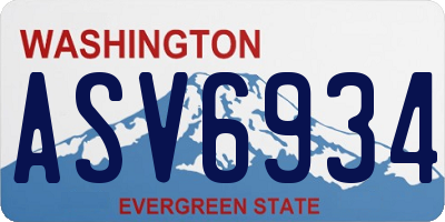 WA license plate ASV6934