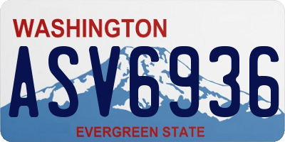 WA license plate ASV6936