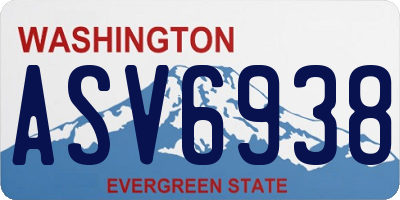 WA license plate ASV6938
