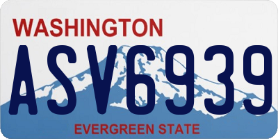 WA license plate ASV6939
