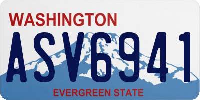 WA license plate ASV6941