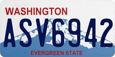 WA license plate ASV6942