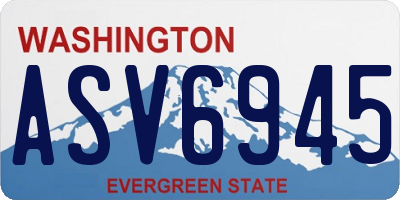 WA license plate ASV6945