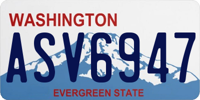 WA license plate ASV6947