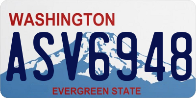 WA license plate ASV6948