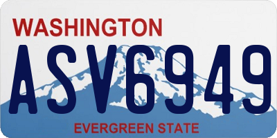 WA license plate ASV6949