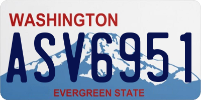WA license plate ASV6951