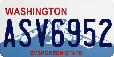 WA license plate ASV6952