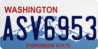 WA license plate ASV6953