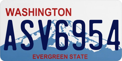 WA license plate ASV6954
