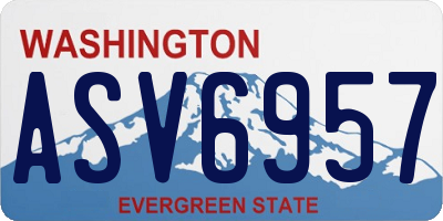 WA license plate ASV6957