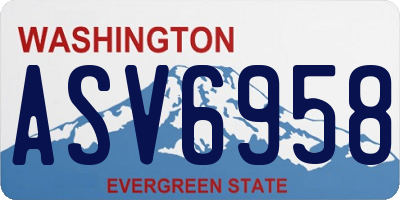 WA license plate ASV6958