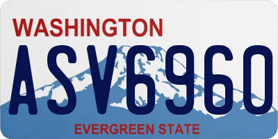 WA license plate ASV6960