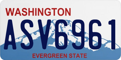 WA license plate ASV6961