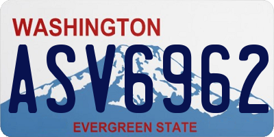 WA license plate ASV6962