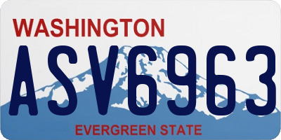 WA license plate ASV6963