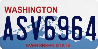 WA license plate ASV6964