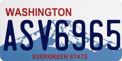 WA license plate ASV6965
