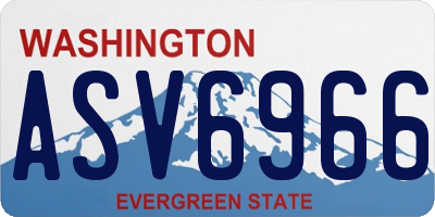 WA license plate ASV6966
