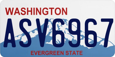 WA license plate ASV6967