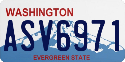 WA license plate ASV6971