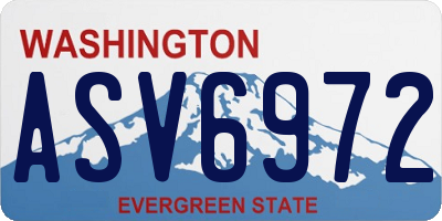 WA license plate ASV6972