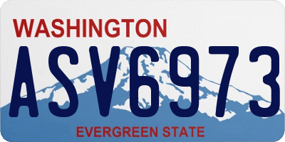 WA license plate ASV6973