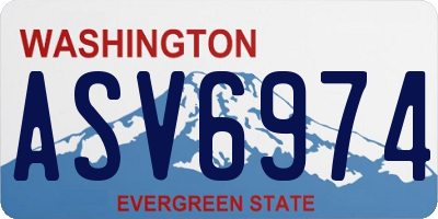 WA license plate ASV6974